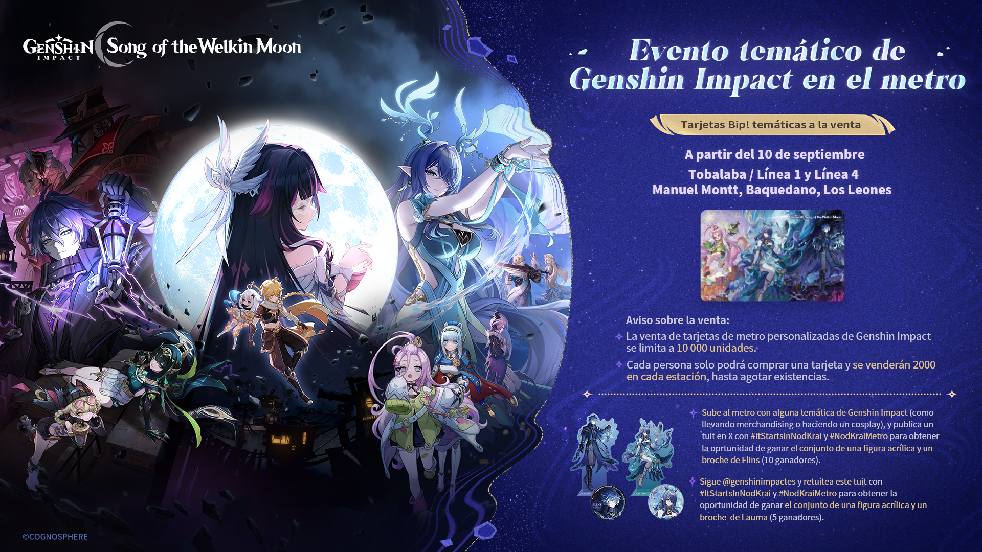 Tarjetas BIP Genshin